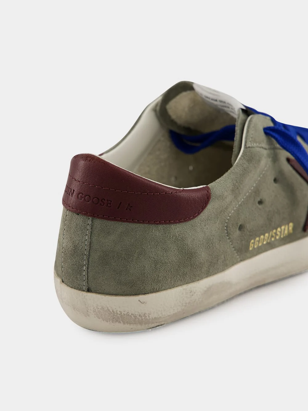 Dark Green 	Suede Superstar Sneakers with Brown Star - Image 7