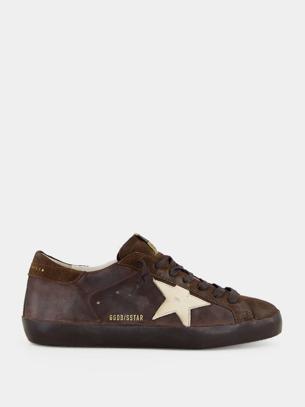 Ebony and Cream Super-Star Leather Sneakers