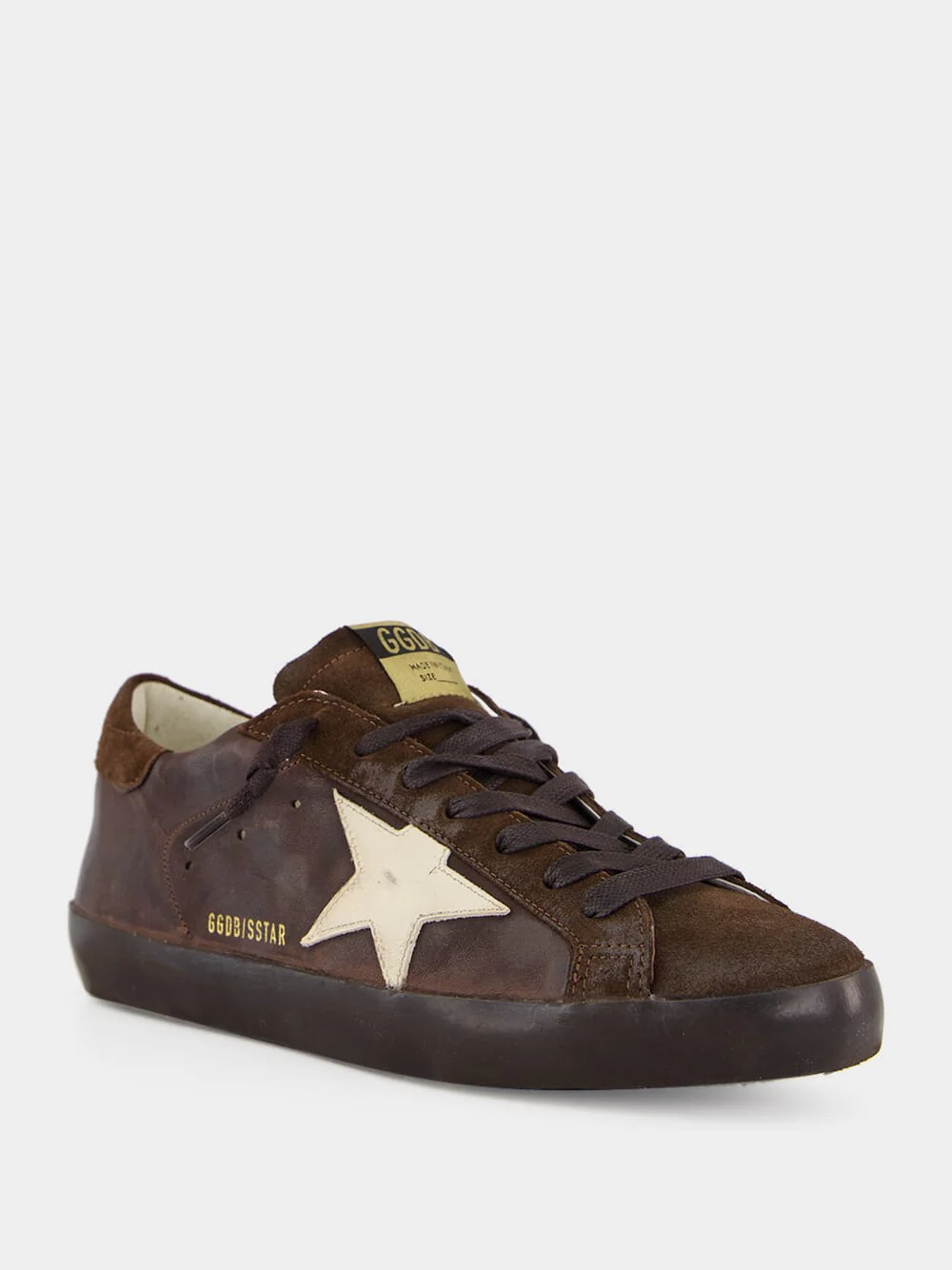 Ebony and Cream Super-Star Leather Sneakers - Image 2