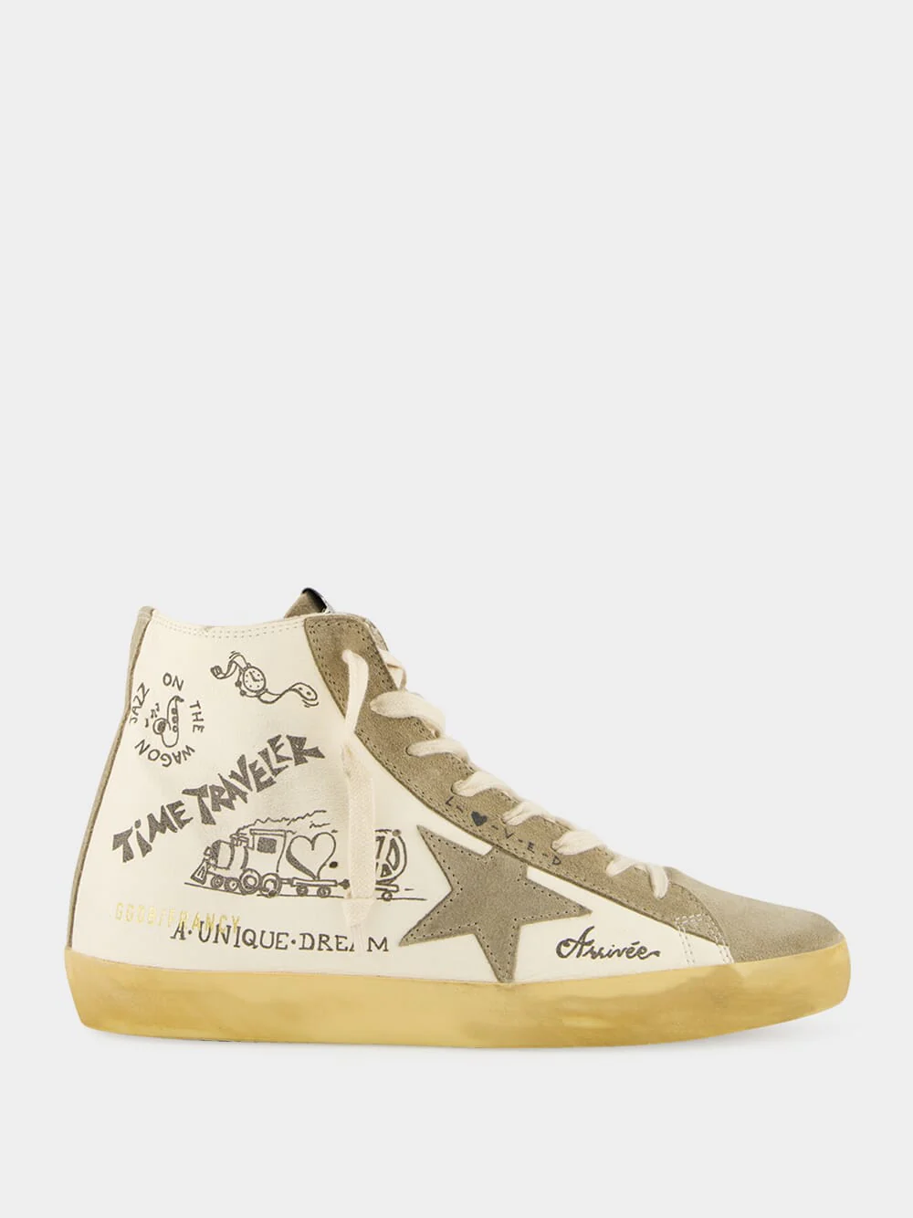 Francy Sneakers with Lettering and Suede Inserts