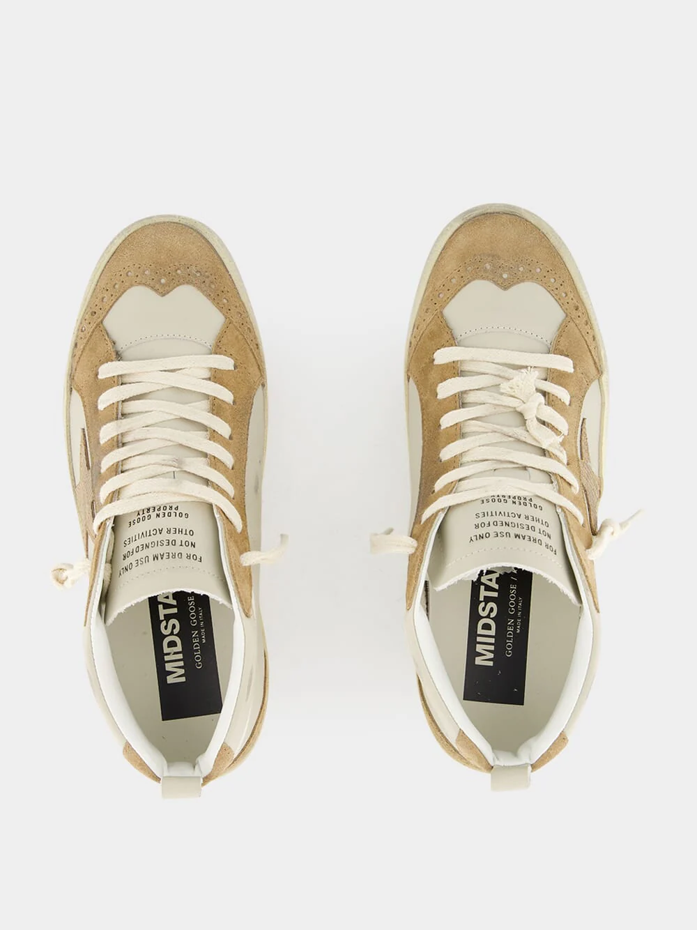 Grey Morn and Light Brown Mid Star Nubuck Leather Sneakers - Image 4