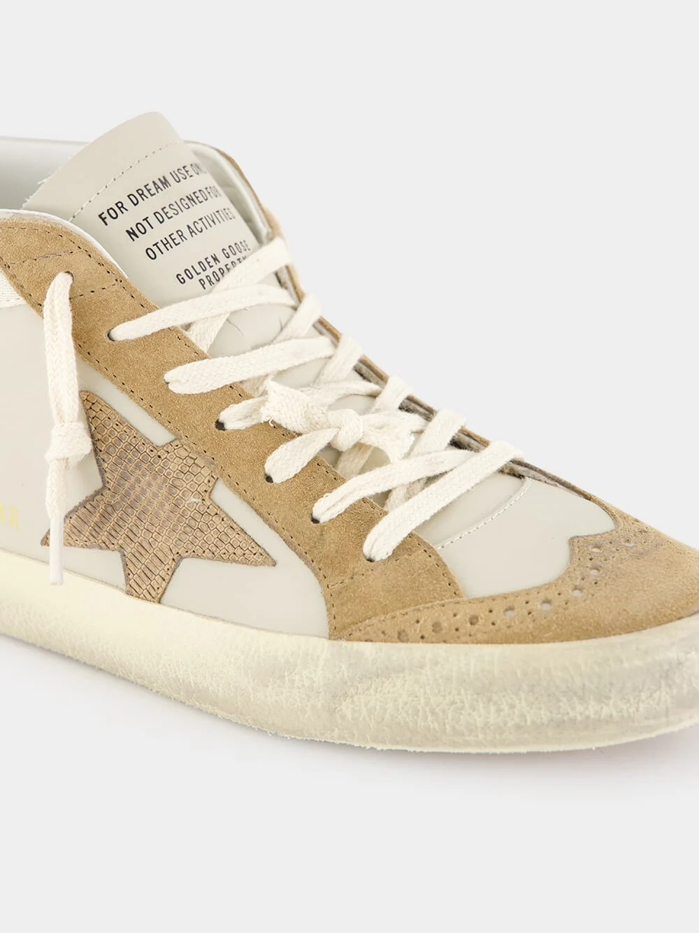 Grey Morn and Light Brown Mid Star Nubuck Leather Sneakers - Image 7