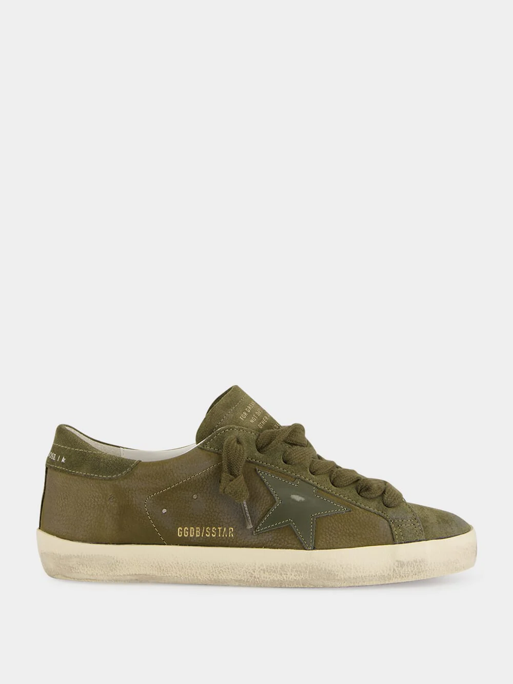 Olive Night Superstar Leather Sneakers with Suede Star