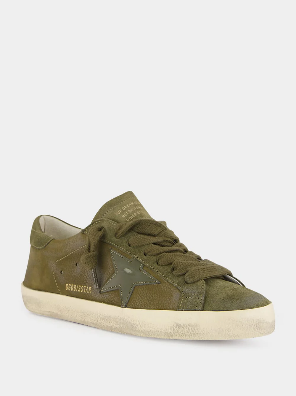 Olive Night Superstar Leather Sneakers with Suede Star - Image 2