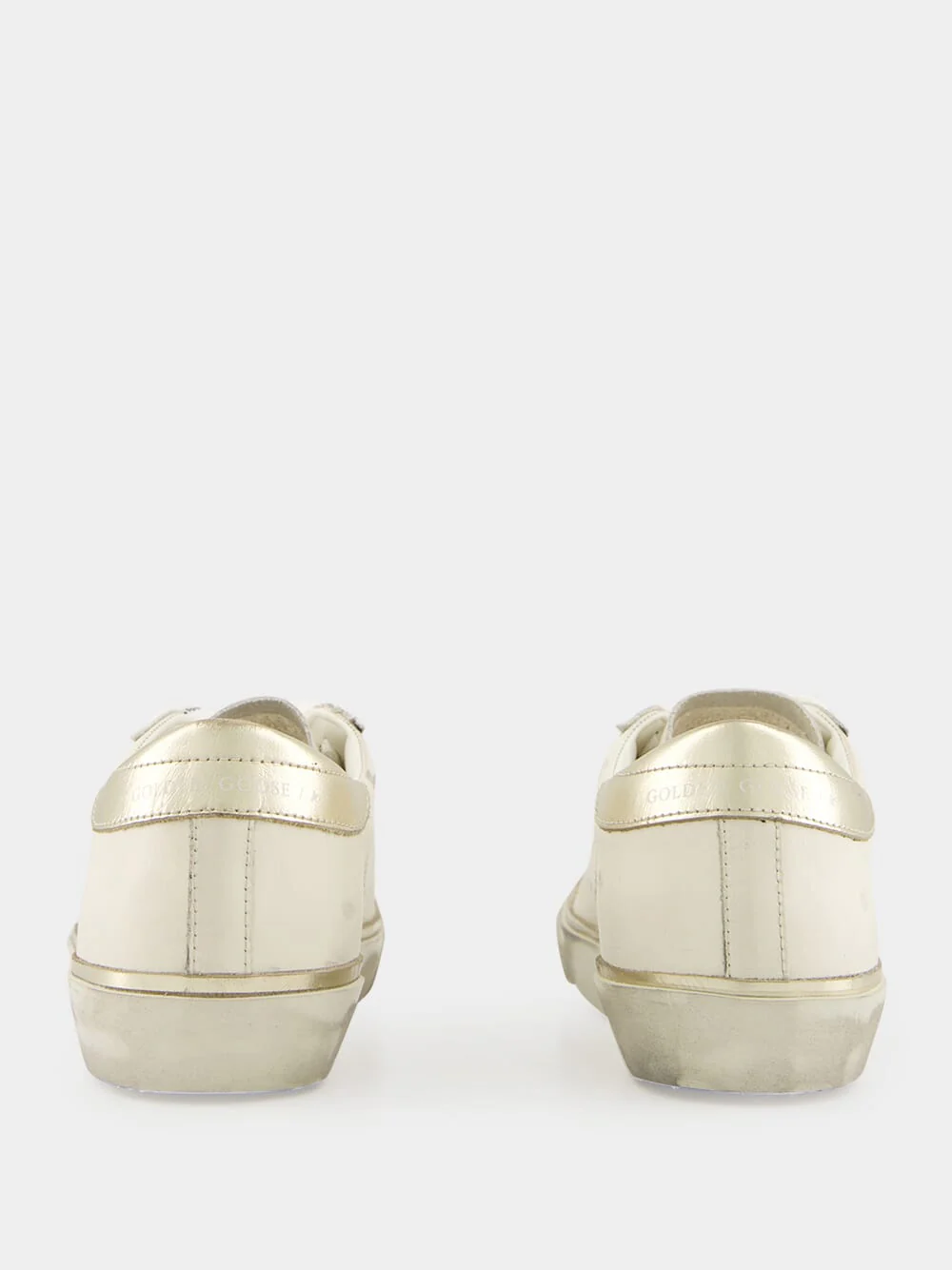 Optic White and Platinum Glitter Edge Superstar Sneakers - Image 5