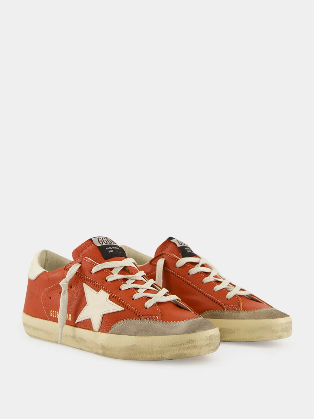 Orange Superstar Sneakers with Suede Heel - Image 3