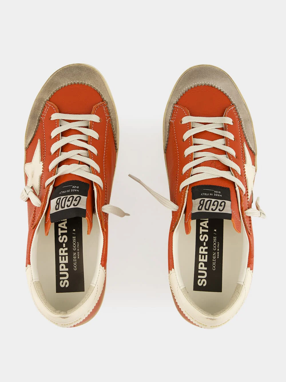 Orange Superstar Sneakers with Suede Heel - Image 4