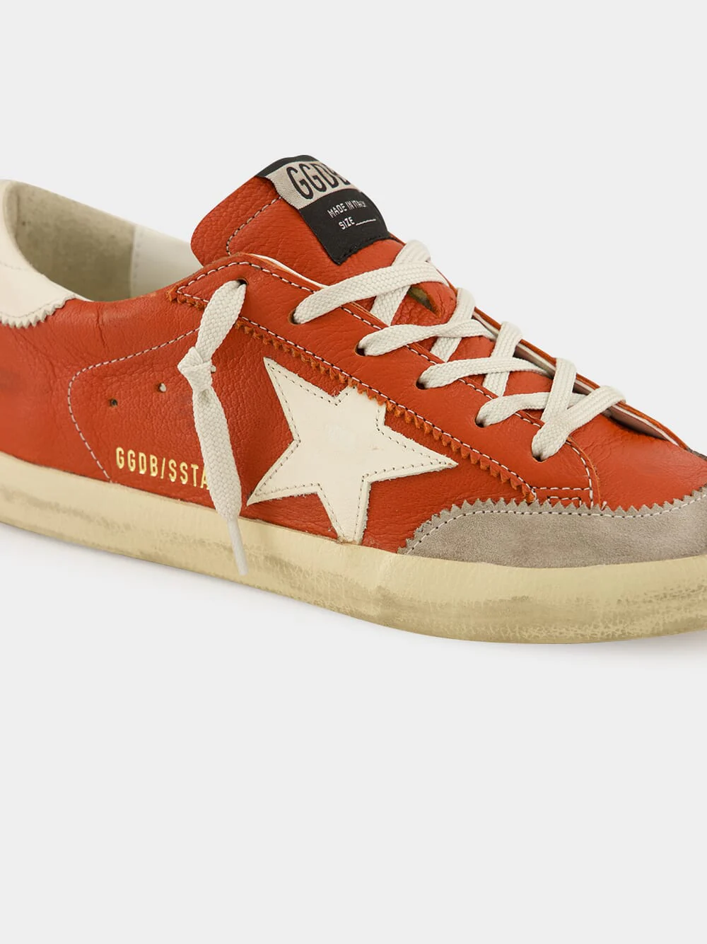 Orange Superstar Sneakers with Suede Heel - Image 7