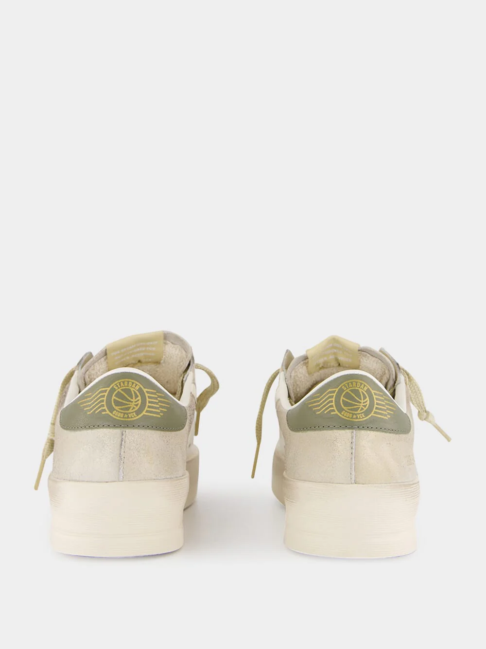 Panna and Military Green Stardan Leather Sneakers - Image 5