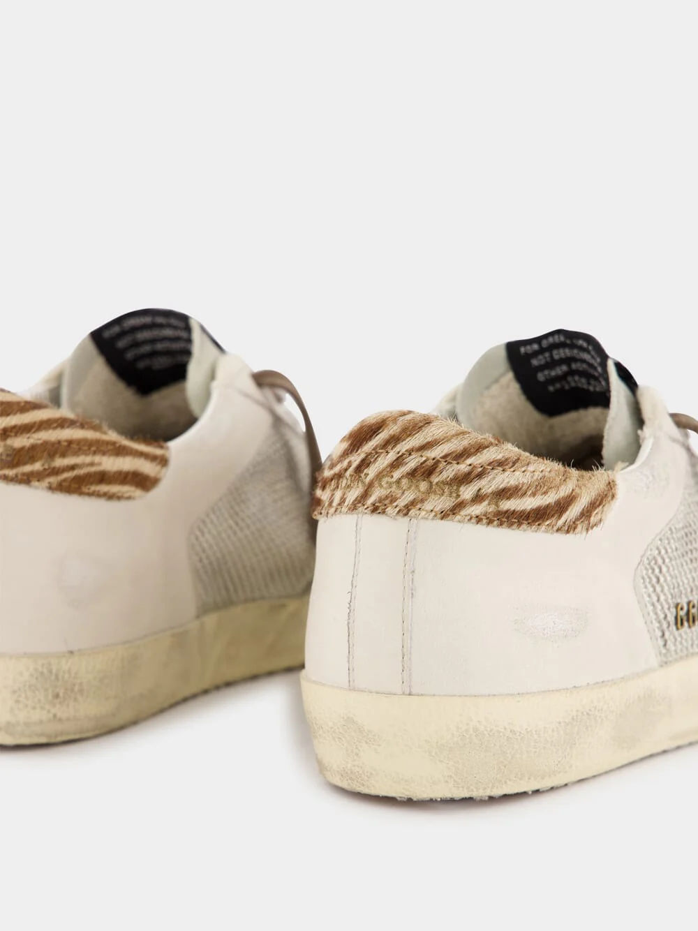 Gray and Red Zebra Print Super Star Sneakers - Image 6