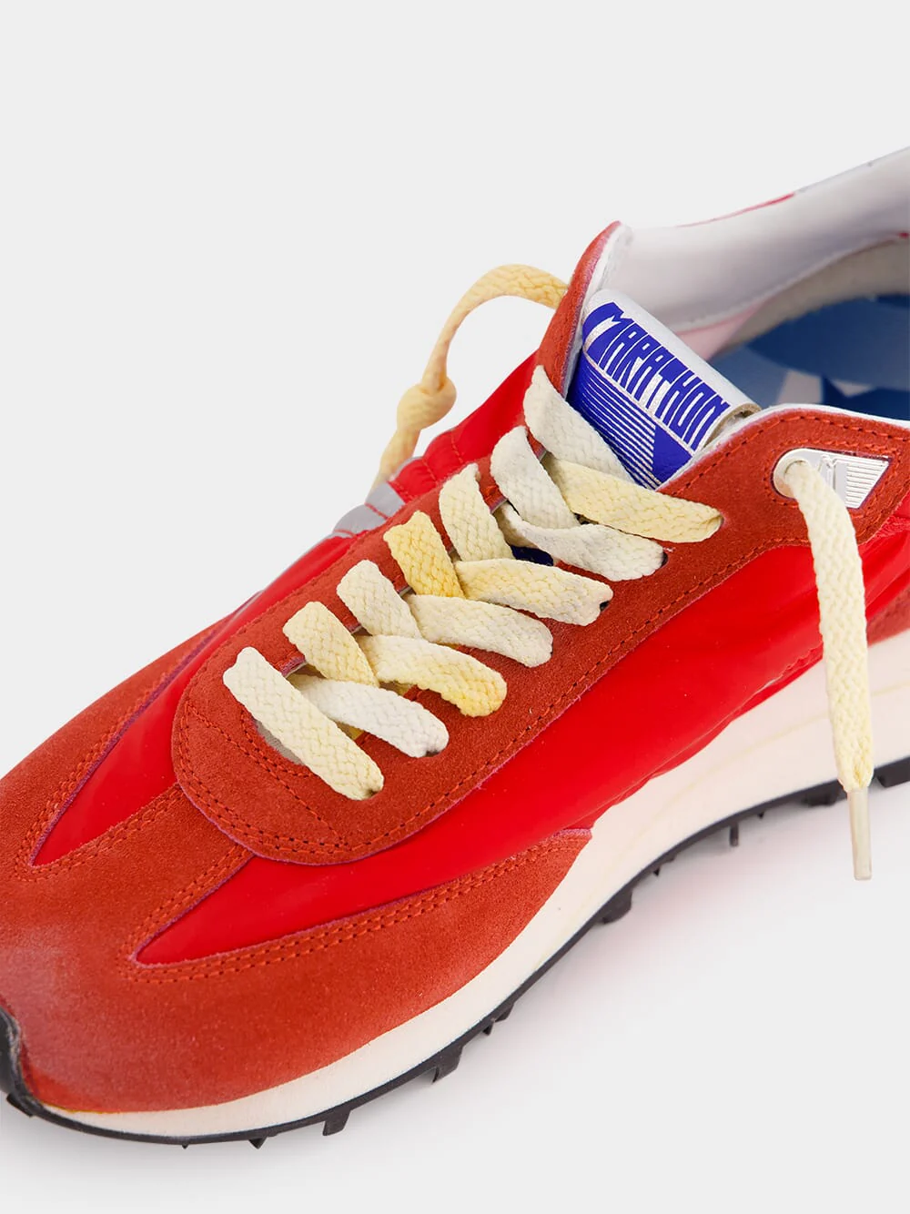 Red Nylon Silver Star Marathon Sneakers - Image 7