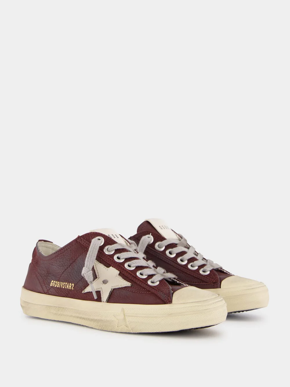 Red Wine V-Star 2 Sneakers With Cream Star - Image 3