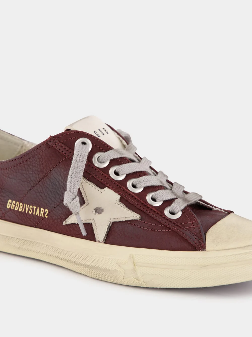 Red Wine V-Star 2 Sneakers With Cream Star - Image 6