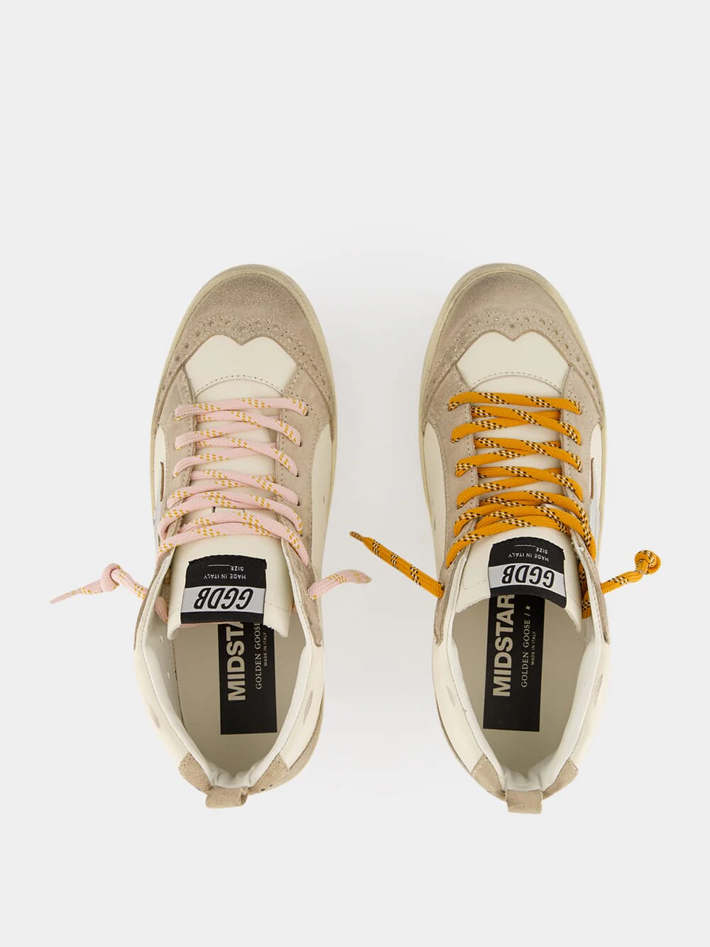 Beige and Silver Mid Star Sneakers - Image 4