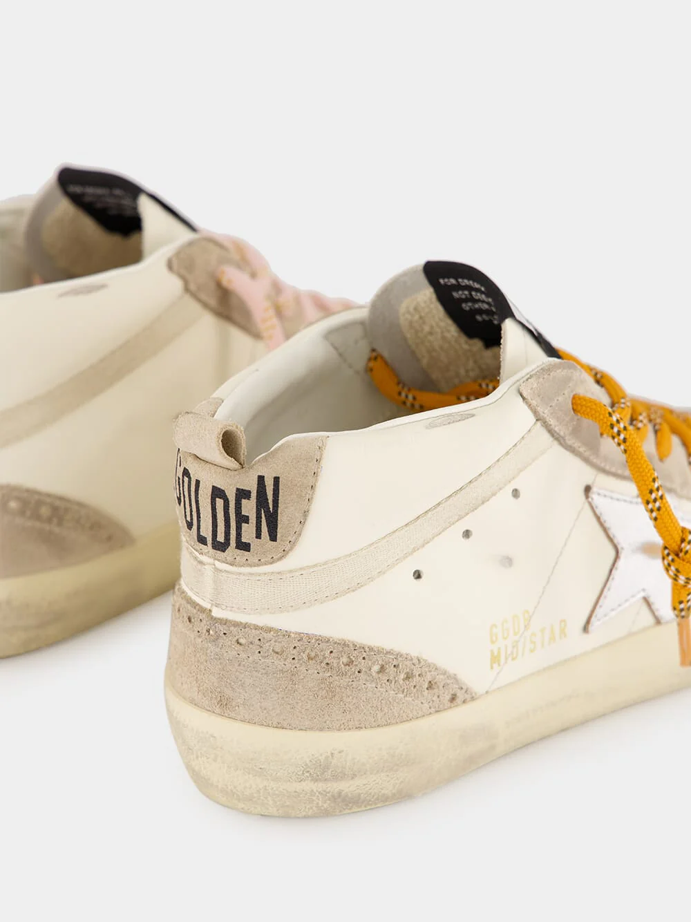 Beige and Silver Mid Star Sneakers - Image 6
