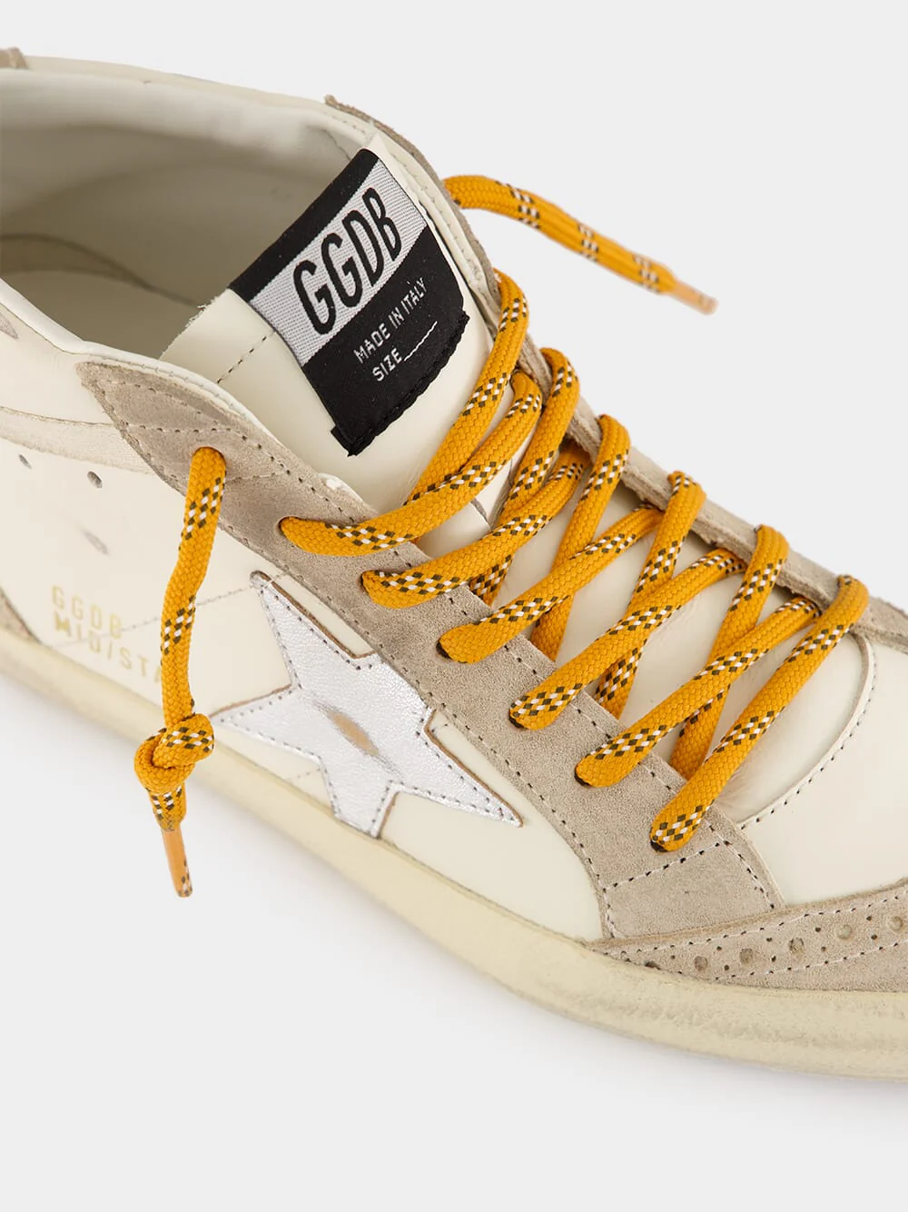 Beige and Silver Mid Star Sneakers - Image 7