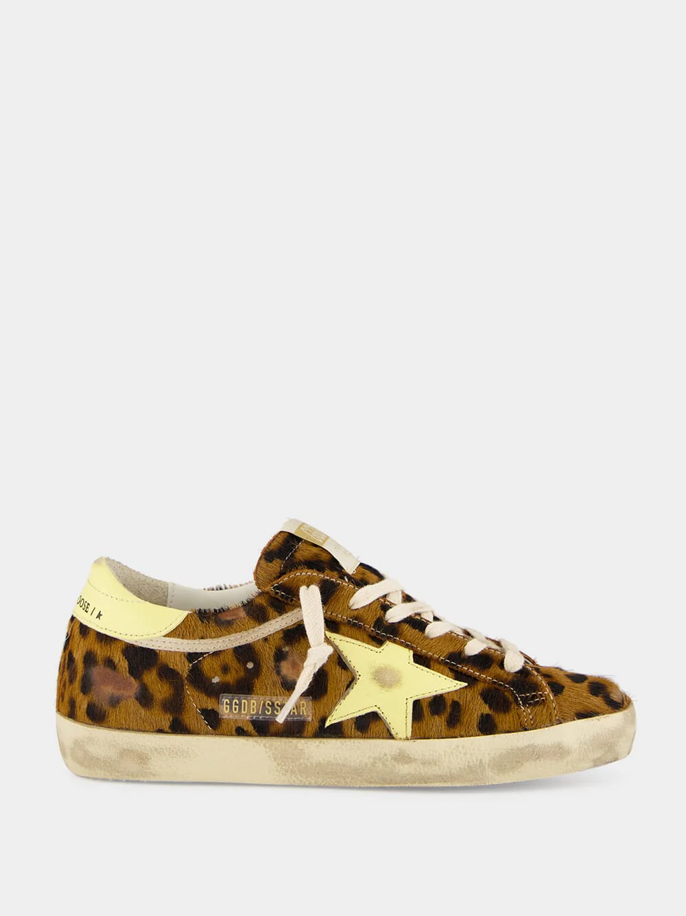 Leopard and Yellow Super-Star Sneakers
