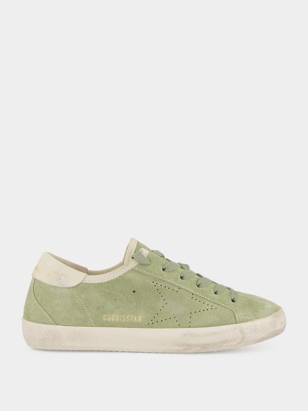 Sage Green and White Super-Star Sneakers