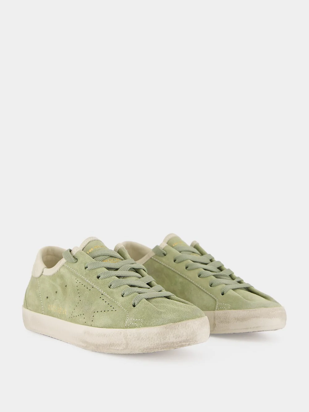 Sage Green and White Super-Star Sneakers - Image 3