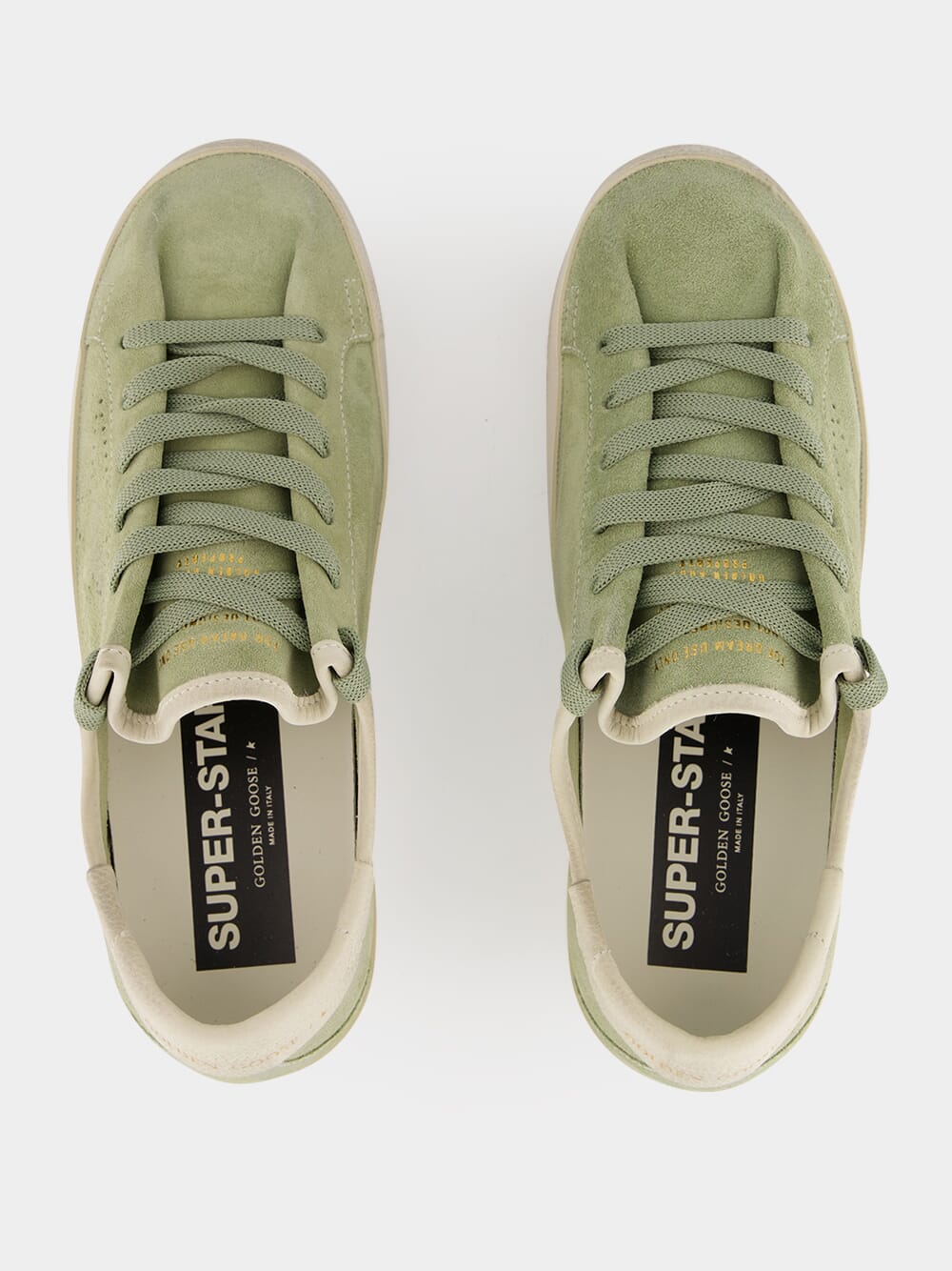 Sage Green and White Super-Star Sneakers - Image 4