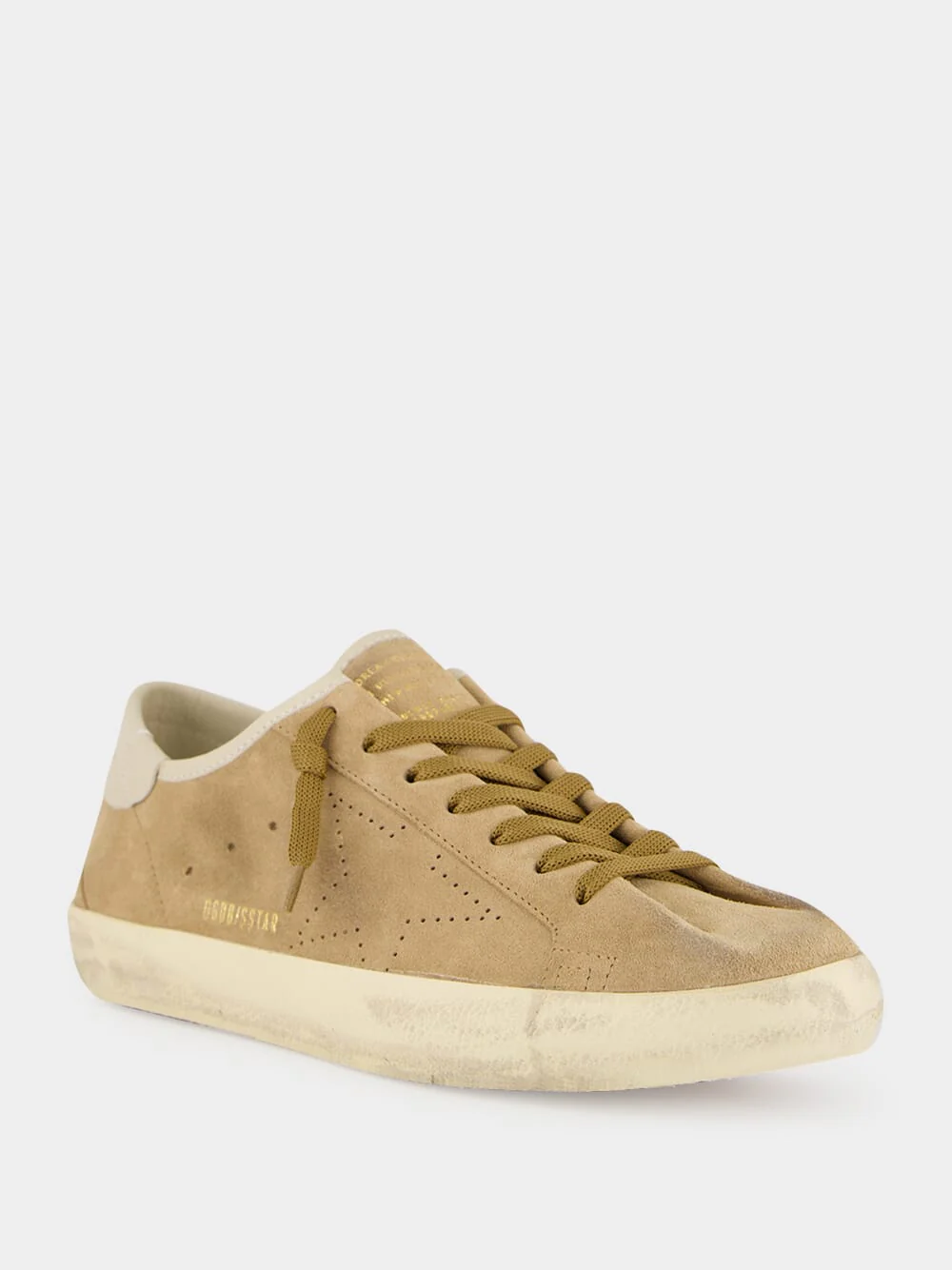 Tabacco and Cream Super-Star Suede Sneakers - Image 2