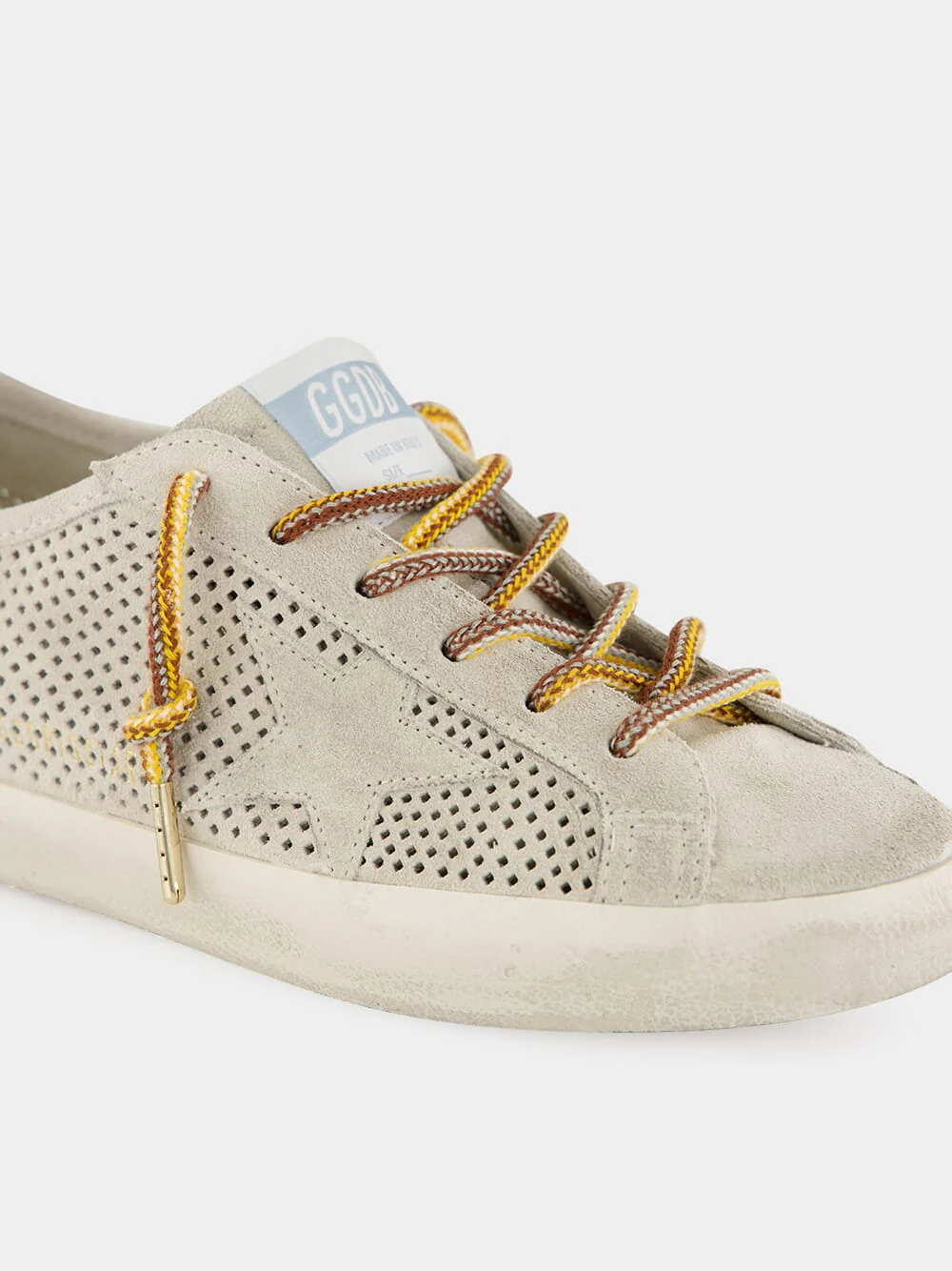 Super-Star Perforated Suede Sneakers in Grey - Image 6