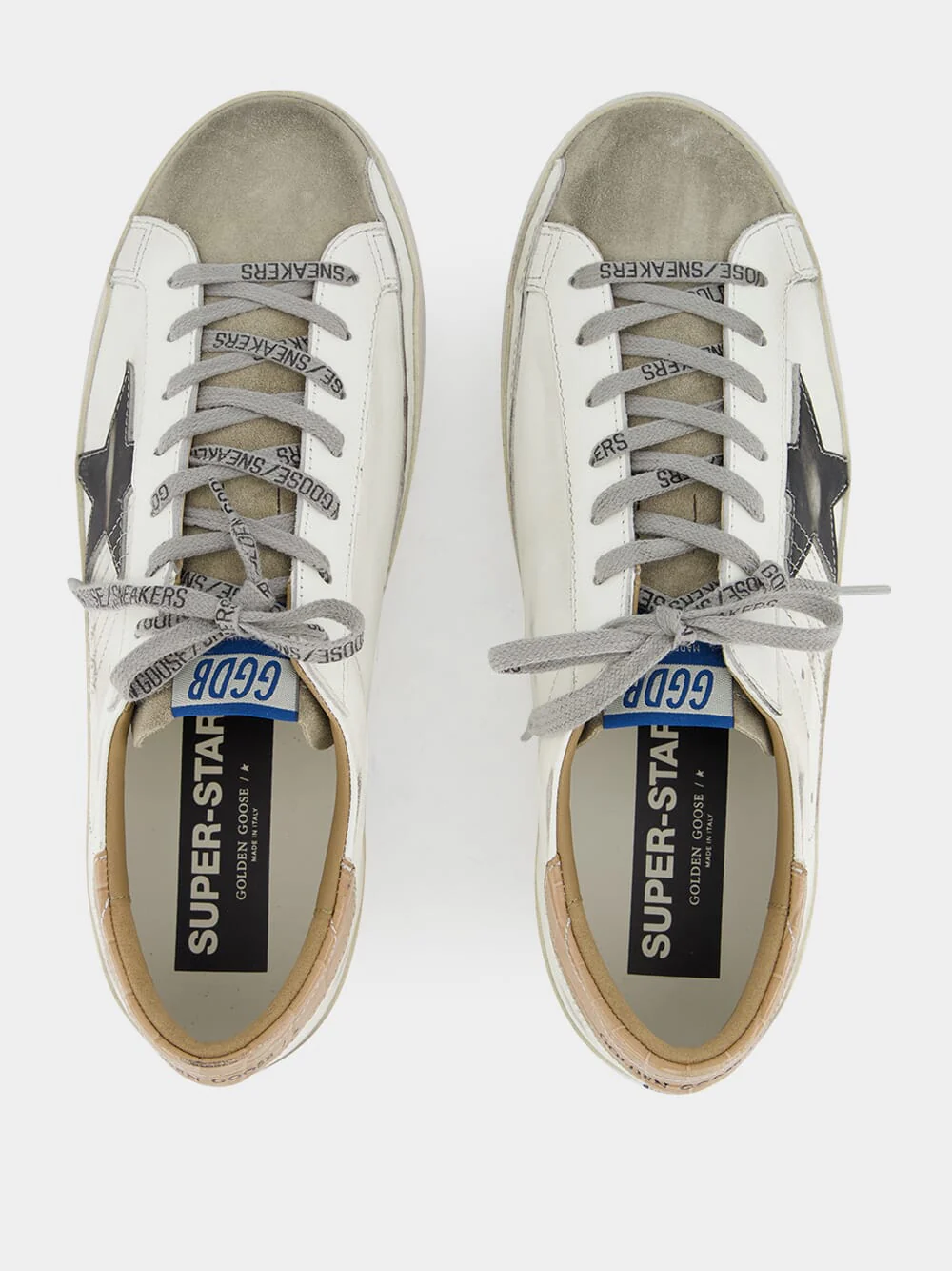 White and Black Superstar Low-Top Sneakers - Image 4