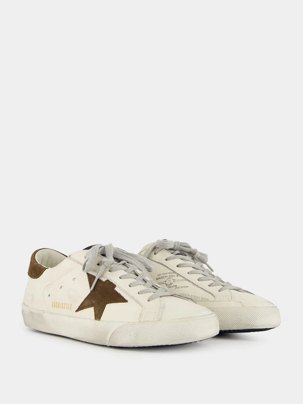White and Brown Super-Star Leather Sneakers - Image 3