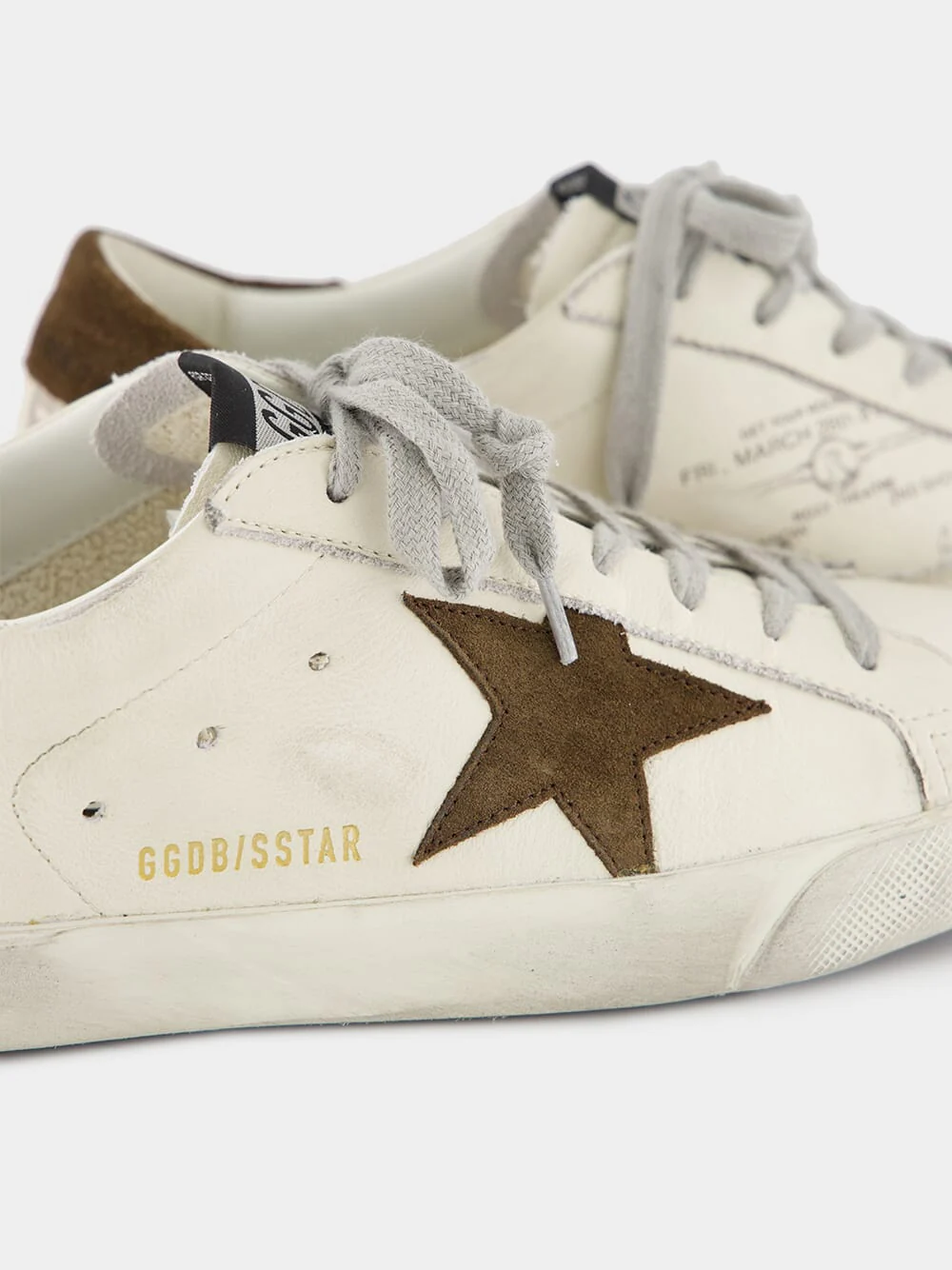 White and Brown Super-Star Leather Sneakers - Image 7
