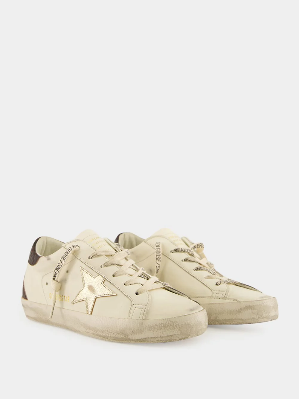 White and Burgundy Super-Star Sneakers - Image 3