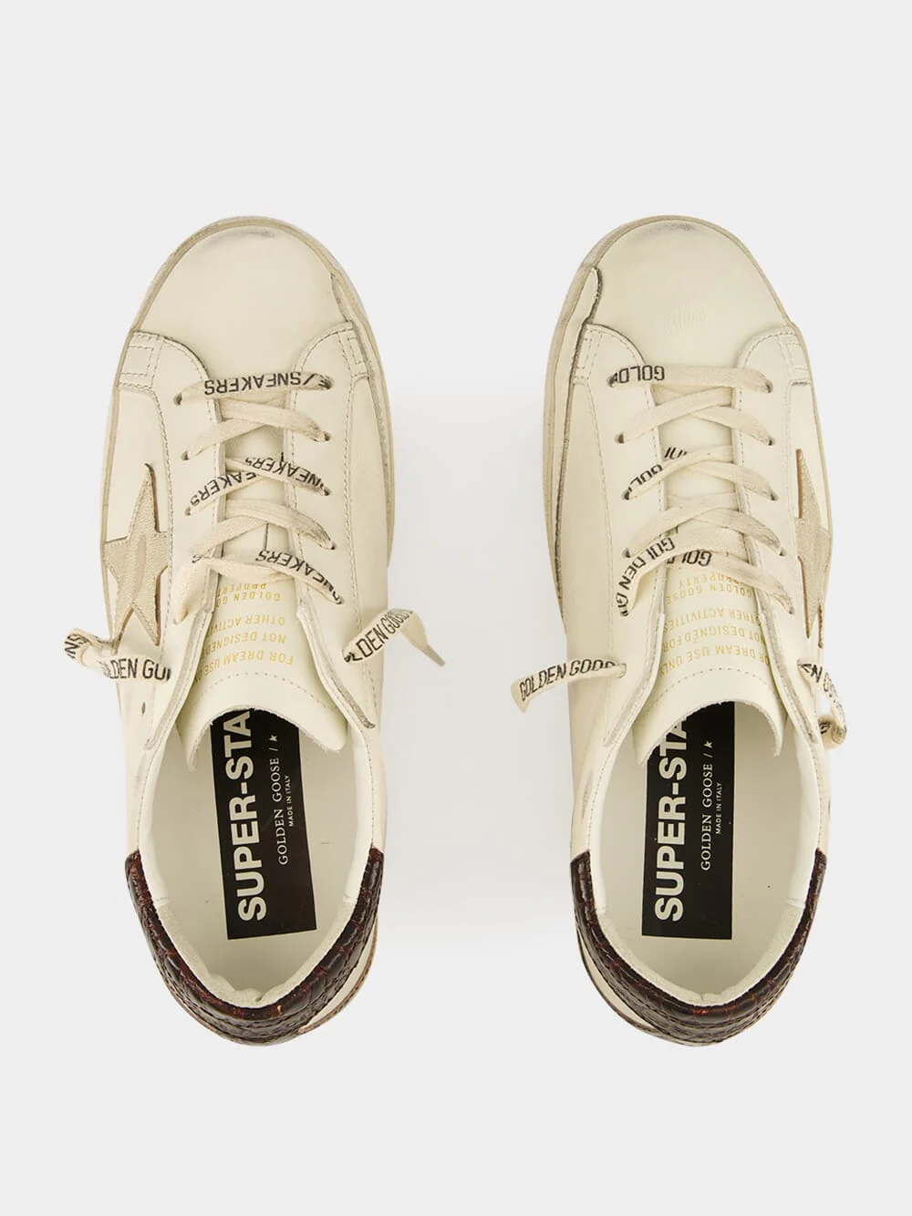 White and Burgundy Super-Star Sneakers - Image 5