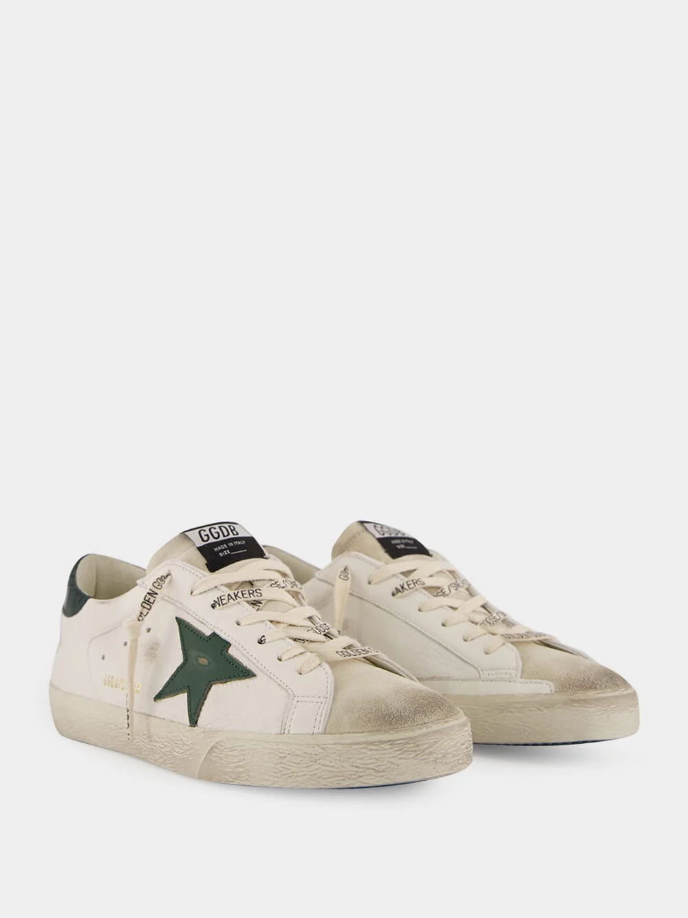 White and Green Superstar Sneakers - Image 3