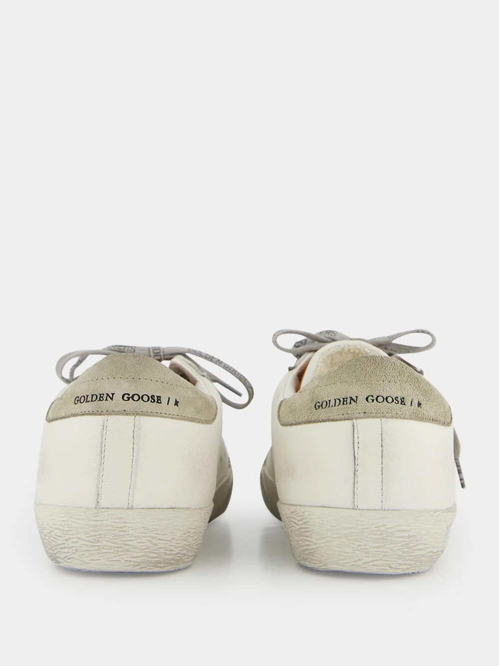 White and Orange Superstar Sneakers with Suede Heel - Image 5