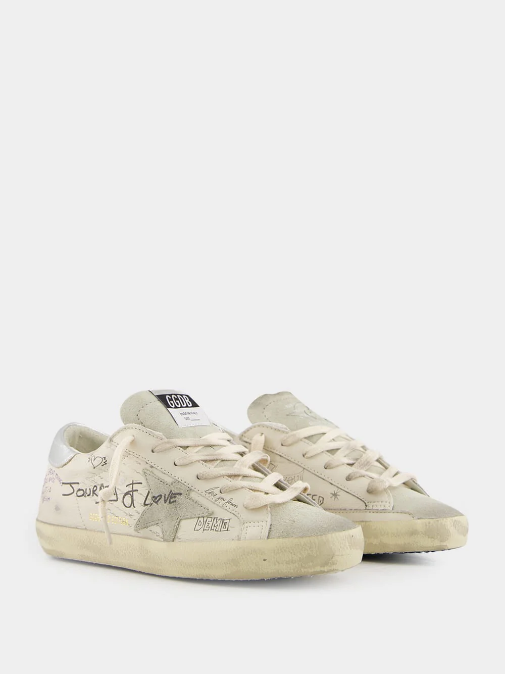 White and Silver Star Sneakers - Image 11