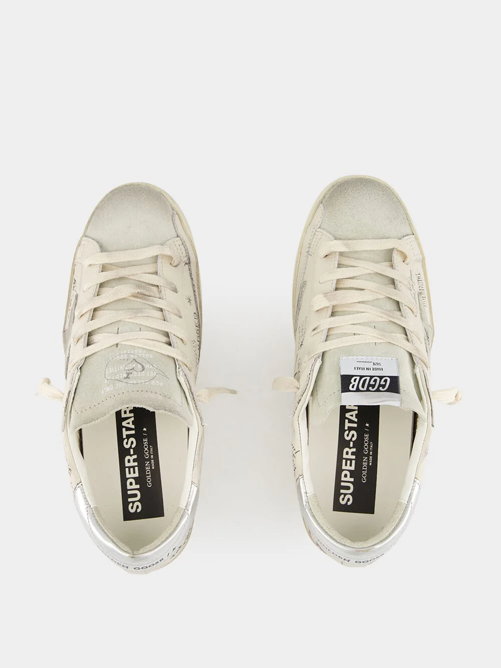White and Silver Star Sneakers - Image 12