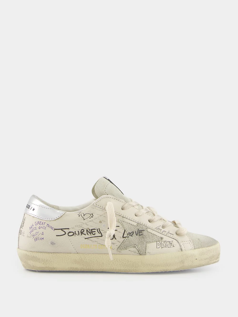 White and Silver Star Sneakers - Image 9