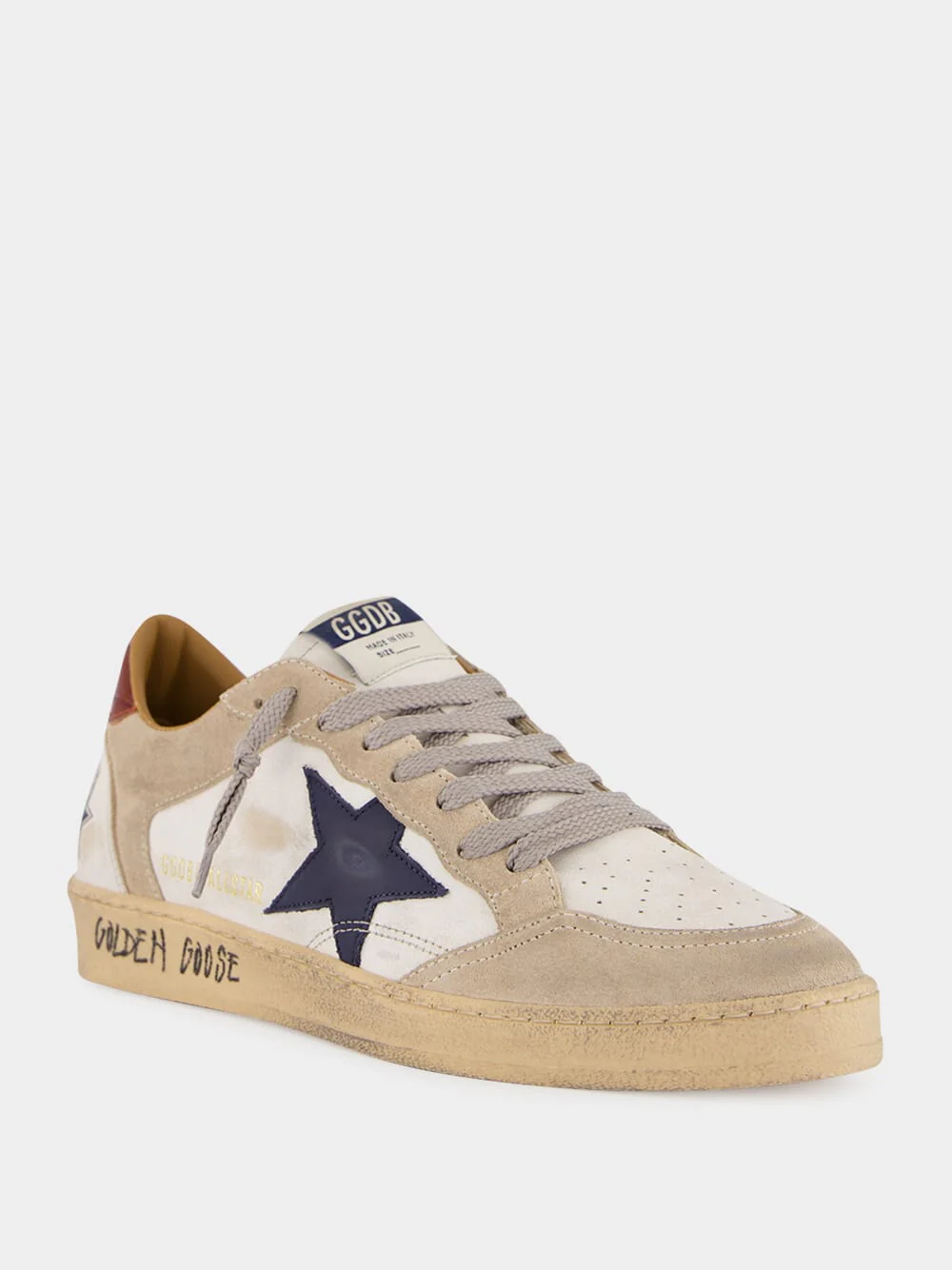 White Ballstar Sneakers with Blue Leather Star - Image 2