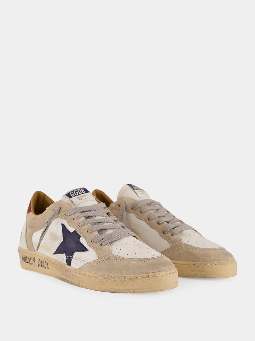 White Ballstar Sneakers with Blue Leather Star - Image 3