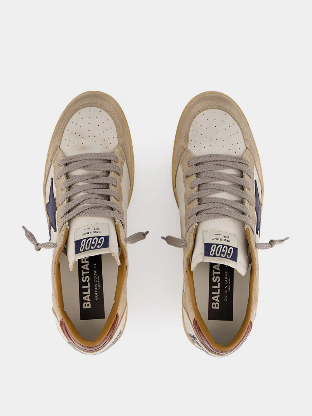 White Ballstar Sneakers with Blue Leather Star - Image 4