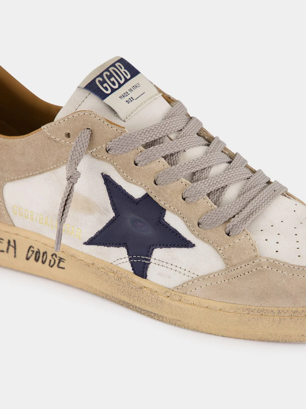 White Ballstar Sneakers with Blue Leather Star - Image 7