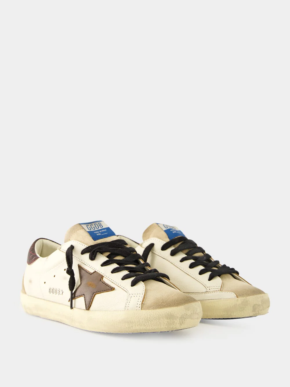 White Beige Brown Superstar Sneakers - Image 3
