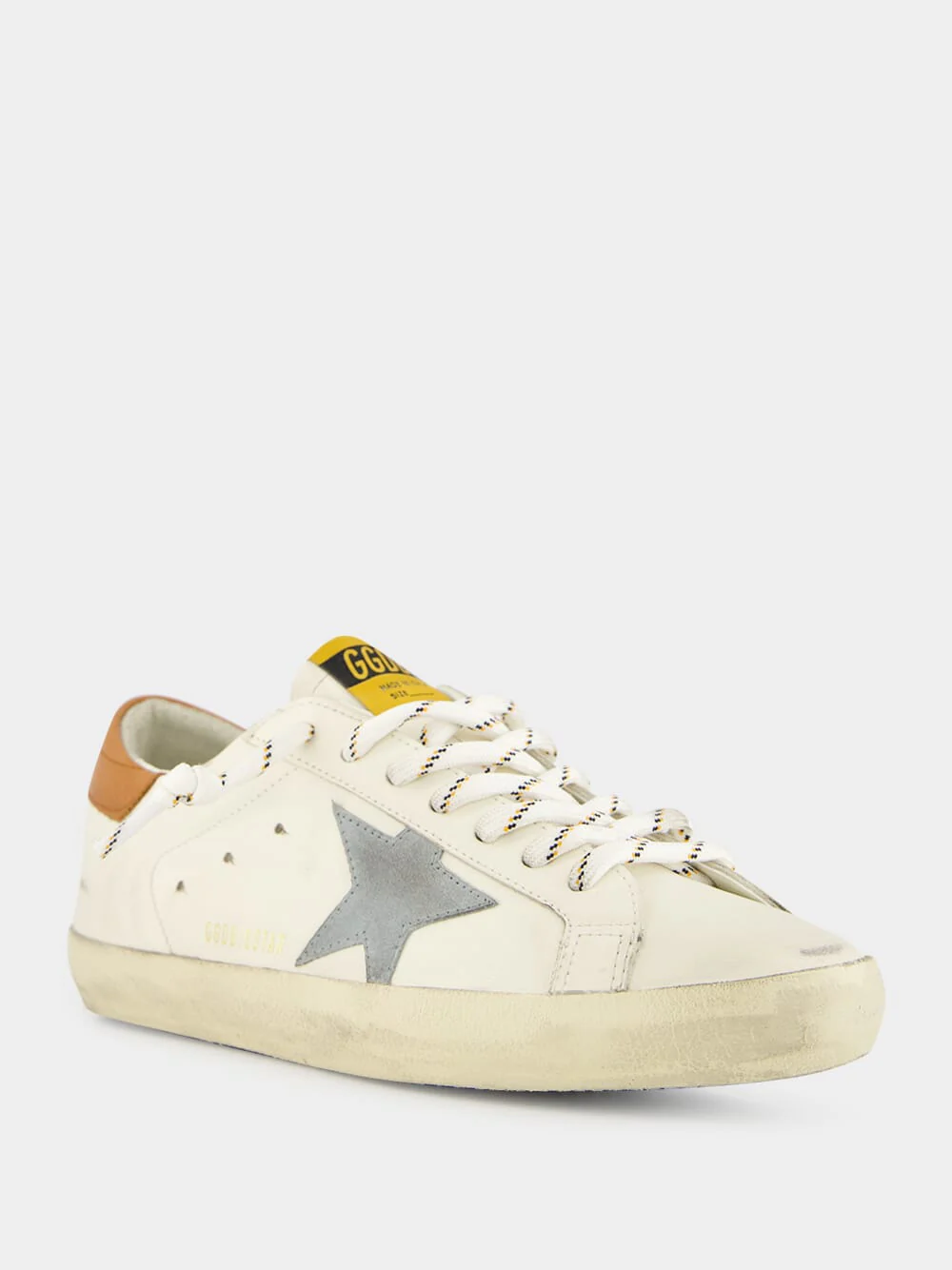 White Brown Superstar Leather Sneakers - Image 2
