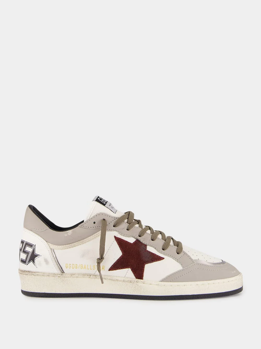 White, Dove and Bordeaux Ball Star Leather Sneakers