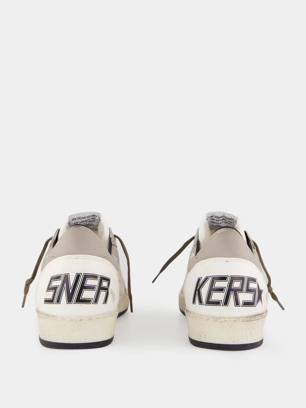 White, Dove and Bordeaux Ball Star Leather Sneakers - Image 5