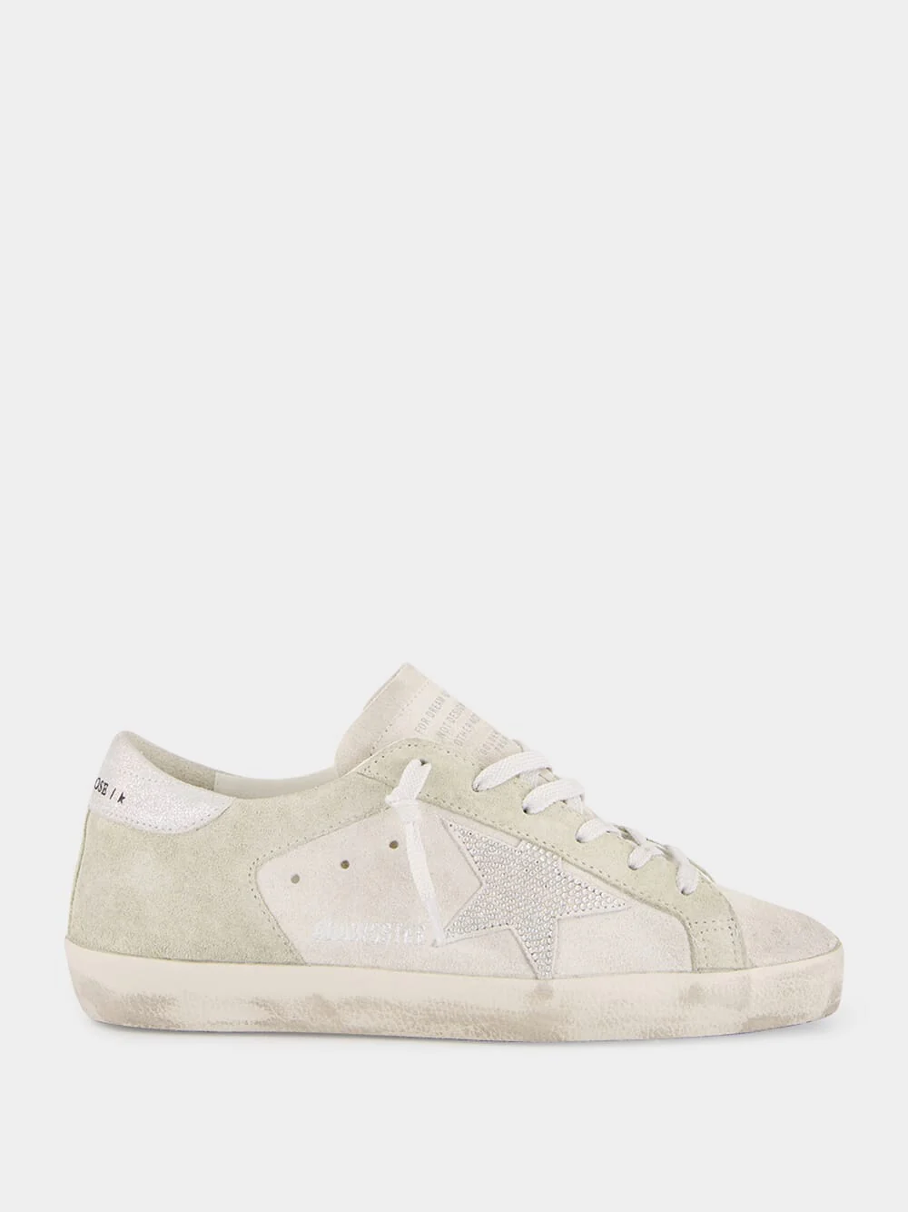 White Super-Star Crystals Shimmer Sneakers
