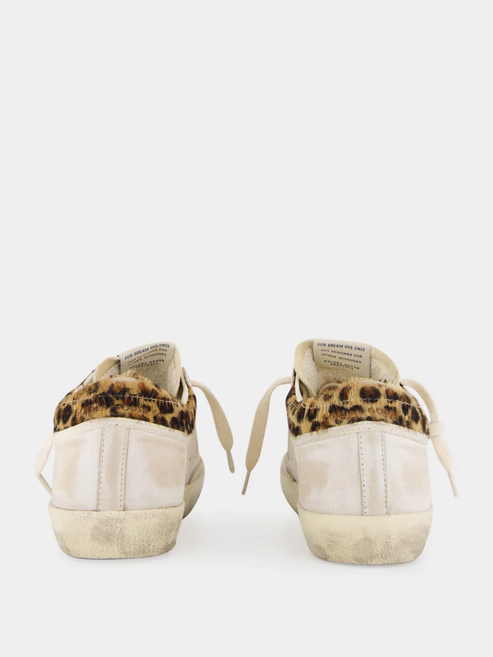 White Superstar Sneakers with Leopard Heel - Image 5