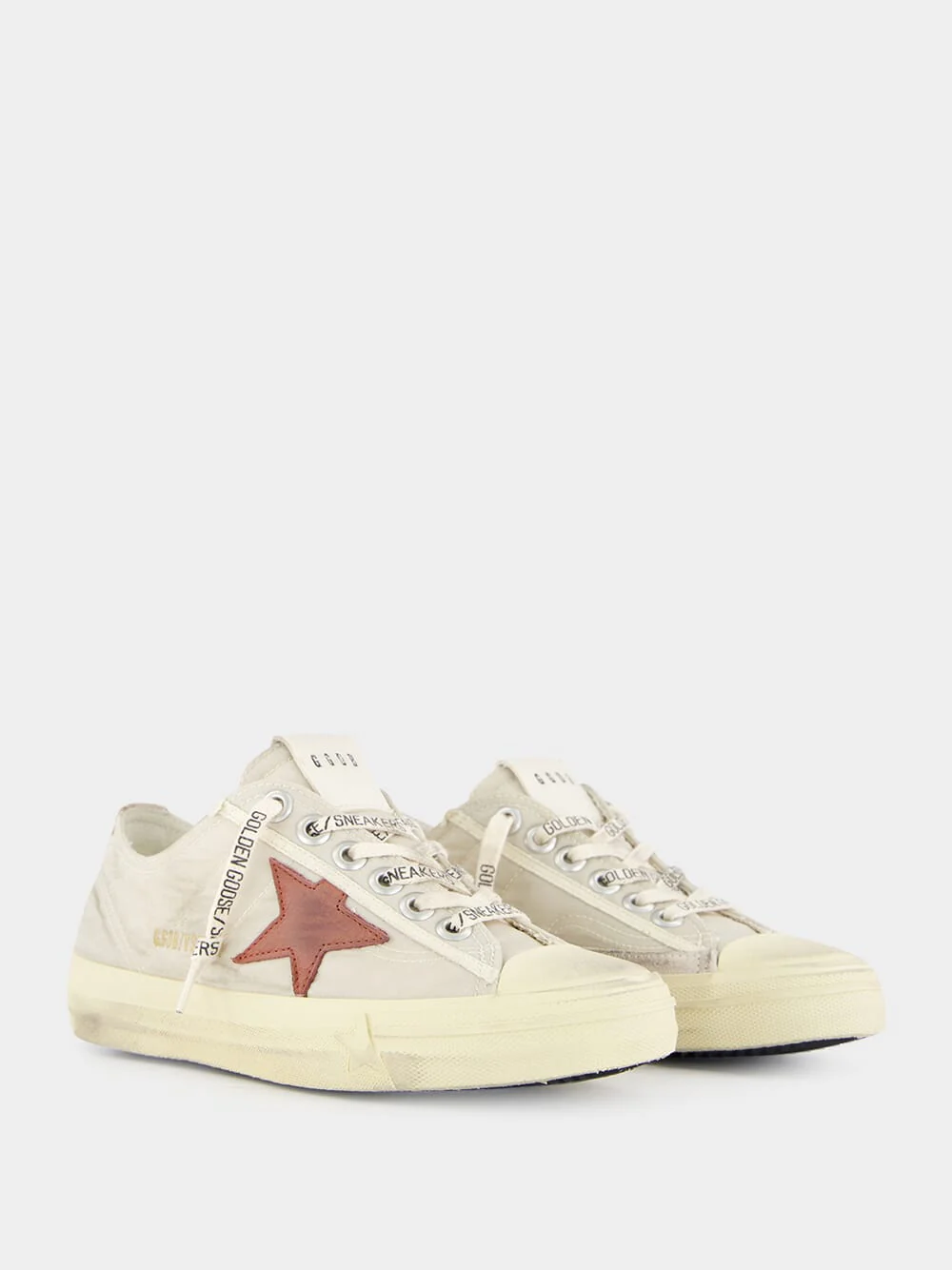 White V-Star 2 Sneakers with Red Star - Image 3