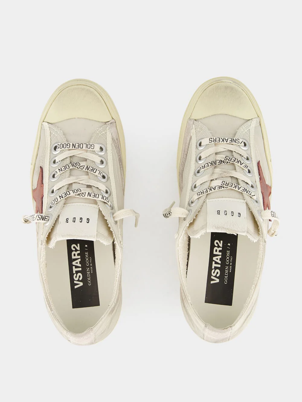 White V-Star 2 Sneakers with Red Star - Image 4