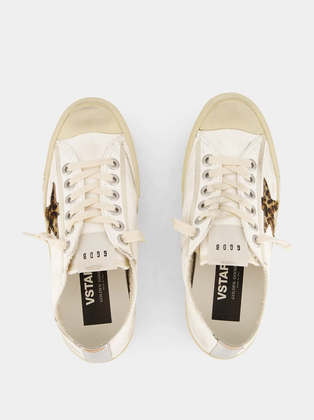 White V-Star LTD Sneakers with Pony Skin Star - Image 4
