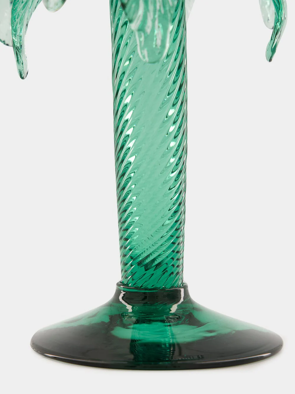 Green Palm Tree Glass Candelabra - Image 5